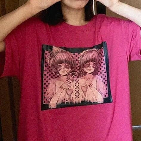 Evil twins tee - Heya Korea Pink / 2XL shirt